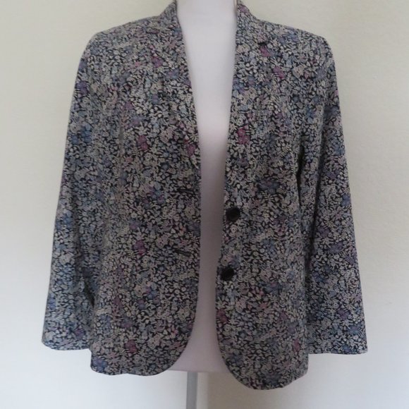 🎉HP🎉Talbots Lined Floral Cotton Blazer - Size 10 - Great for Spring/Summer - EUC - Picture 2 of 13
